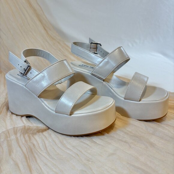 Steve Madden Women's Bone Pearlescence Platform Sandals Size 7 - Picture 3 of 10